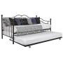 DHP Tokyo Daybed and Trundle with Metal Frame, Twin Over Twin Size, Brushed Bronze