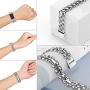 Wearlizer Compatible with Fitbit Charge 3 / Fitbit Charge 4 Bands for Women Metal Replacement Fit Bit Charge 3/4 hr Band Accessories Strap Bracelet Bangle Silver Rose Gold Black
