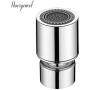 Horiznext kitchen and bathroom faucet nozzle aerator, 360 degree swivel dual flow spray for sink tap head