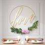 HOHIYA 19 Inch Metal Floral Hoop Wreath 4pcs Large Gold Craft Macrame Ring for Christmas Wedding Wall Hanging 4mm Wire