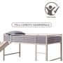 DHP Junior Twin Metal Loft Bed with Slide, Multifunctional Design, White with White Slide