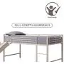 DHP Junior Twin Metal Loft Bed with Slide, Multifunctional Design, White with White Slide DHP Junior Twin Metal Loft Bed with Slide, Multifunctional Design, White with White Slide