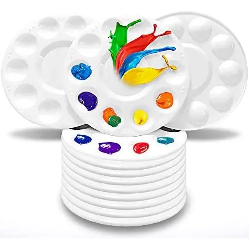 Hulameda Paint Tray Palettes, Plastic Paint Pallets for Kids or Students to Paints on School Project or Art Class-12pcs Hulameda Paint Tray Palettes, Plastic Paint Pallets for Kids or Students to Paints on School Project or Art Class-12pcs
