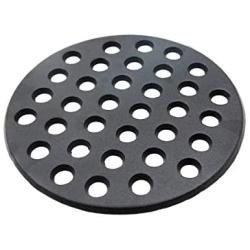 KAMaster Cast Iron Fire Grate for Big Green Egg 9'' Charcoal Fire Grate Fit for Large BGE Grill Round Charcoal Grate Grid High Heat Plate BBQ Bottom Parts Replacement Accessories