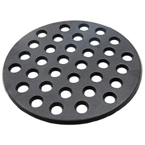 KAMaster Cast Iron Fire Grate for Big Green Egg 9'' Charcoal Fire Grate Fit for Large BGE Grill Round Charcoal Grate Grid High Heat Plate BBQ Bottom Parts Replacement Accessories