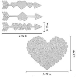 Cutting Dies Metal, Valentines Die Cut Metal, Love The Arrow Embossing Stencils for DIY Scrapbooking Photo Album Decorative DIY Paper Cards Making Gift, Metallic Die Cut