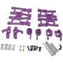 Tongina Upgrade Metal Front/Rear Swing Arms & Steering Hub C Seat Parts Kit for WLtoys 144001 RC Car Replacements - Purple