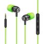 LUDOS Clamor Wired Earbuds in Ear Headphones with Microphone, Earphones with Mic and Volume Control, Memory Foam, Reinforced Cable, Bass Compatible with iPhone, Apple, iPad, Computer, Laptop, PC