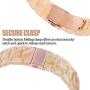 V-MORO Compatible Apple Watch Band 38mm 40mm Women - Resin Apple Watch Band Bracelet Metal Stainless Steel with Gold Buckle for Apple Watch Series 5 Series 4 Series 3 Series 2 - Pearly Floral Pink