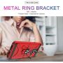 TJS Phone Case Compatible with LG Aristo 4,Aristo 4 Plus +,Escape Plus,K30 2019,Arena 2,X2 2019,Tribute Royal, [Full Coverage Tempered Glass Screen Protector] Metal Ring Magnetic Support (Red)