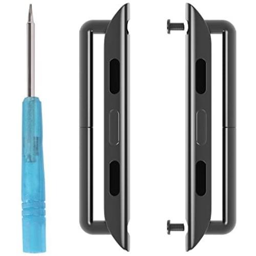 MoKo Lugs/Connectors/Clasps Compatible with Apple Watch 38mm 40mm Series 6/5/4/3/2/1/SE, Watch Band Replaceable Metal Connection Adapter(Not Fit 42mm 44mm Versions), Space Gray