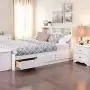 Prepac Full Mates Platform Storage Bed with 6 Drawers, White