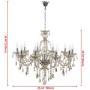 Ridgeyard 25.6 x 35.4 Inch Modern Luxurious 10 Lights K9 Crystal Chandelier Candle Pendant Lamp Living Room Ceiling Lighting for Dining Bedroom Hallway Entry (Cognac/Champagne Color)