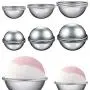 Onepine 16 Pieces Bath Bomb Mold Kit 8 Set 3 Sizes DIY Metal Mold for Homemade Bath Bombs(16 Pieces / 8 Set)