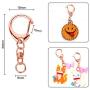 Roctee 50 Pcs Rose Gold Keychain, Spring Snap Key Ring with Chain and Jump Rings, Alloy DIY Key Chain Parts for Craft Hanging Buckle Charm Making