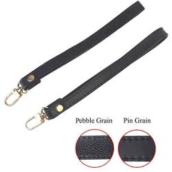 Beaulegan Purse Wrist Straps - Genuine Leather - Replacement for Clutch Pouch, Set of 2 PCS Black