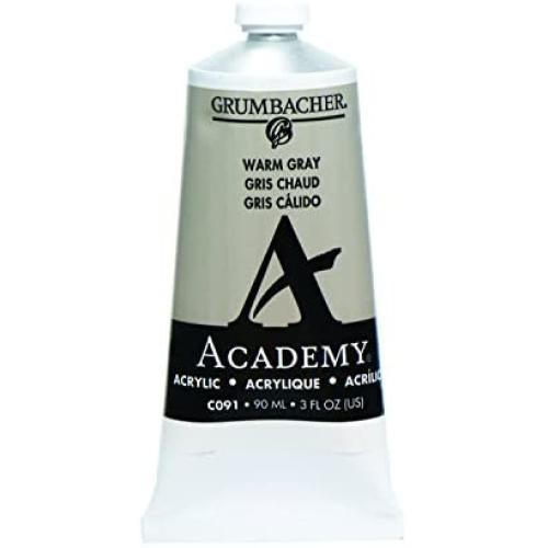 Grumbacher Academy Acrylic Paint, 90ml/3 oz Metal Tube, Warm Gray