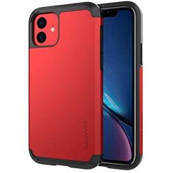 Luvvitt Ultra Armor Case Designed for iPhone 11 2019 with Removable Metal Plate for Magnetic Holder (car Phone Mount Cradle is not Included) for Apple iPhone XI 11 6.1 inch Screen - Red