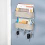 mDesign Wall Mount Metal Mail Organizer Storage Basket - 2 Tiers, 5 Hooks - for Entryway, Mudroom, Hallway, Kitchen, Office - Holds Letters, Magazines, Coats, Keys - Satin/Gray Wood Finish mDesign Wall Mount Metal Mail Organizer Storage Basket - 2 Tiers, 5 Hooks - for Entryway, Mudroom, Hallway, Kitchen, Office - Holds Letters, Magazines, Coats, Keys - Satin/Gray Wood Finish