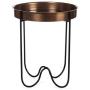H Potter Outdoor Patio Side Table Antique Copper for Porch Deck Balcony Terrace Indoor Living Room Kitchen Small Spaces Quick Folding Stand Removable Round Metal Tray for Coffee Drinks or Appetizers