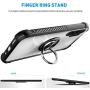 Galaxy Note 10+ Plus Case,Crystal Clear Carbon Fiber Design Armor Protective Case with 360 Degree Rotation Finger Ring Grip Holder Kickstand [Work with Magnetic Car Mount] for Galaxy Note 10+,#2Black