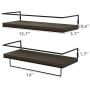 ZGO Floating Shelves for Wall Set of 2, Wall Mounted Storage Shelves with Metal Frame and Towel Rack for Bathroom, Kitchen, Bedroom