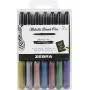 Zebra Pen Zebra Metal.Brush ST 7/PKG, 7-Pack, Assorted Colors