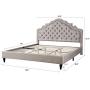 HomeLife Premiere Classics 51'' Tall Platform Bed with Cloth Headboard and Slats - Queen (Light Grey Silver) HomeLife Premiere Classics 51'' Tall Platform Bed with Cloth Headboard and Slats - Queen (Light Grey Silver)