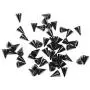 NYKKOLA 100Pcs/Set 9.5mm Silver Cone Spikes Screwback Studs DIY Craft Cool Rivets Punk - Black