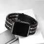 Bestig Compatible for Apple Watch Band 38mm 40mm Premium Solid Stainless Steel Metal Replacement Adjustable Sport Wristband Bracelet Strap for iWatch Series 6 SE 5 4 3 2 1(Matte Black/Polished Rose Gold)
