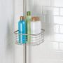 mDesign Metal Bathroom Shower Storage Constant Tension Pole Caddy - Adjustable Height - 4 Positionable Baskets - for Organizing and Containing Hand Soap, Body Wash, Wash Cloths, Razors - Satin
