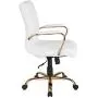 Flash Furniture Mid-Back White LeatherSoft Executive Swivel Office Chair with Gold Frame and Arms Flash Furniture Mid-Back White LeatherSoft Executive Swivel Office Chair with Gold Frame and Arms