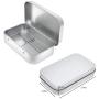 Aybloom Metal Rectangular Empty Hinged Tins - 30 Pack Silver Mini Portable Box Containers Small Storage Kit & Home Organizer