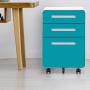 File Cabinet Mobile, Merax 3 Drawer Metal Pedestal Filing Cabinets with 2 Lock Keys, 5 Rolling Casters, Fully Assembled Storage for Home Office Modern Vertical Hanging Folders A4 Letter Size (Blue)
