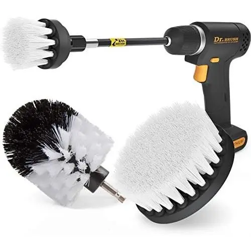 Holikme 4Pack Drill Brush Power Scrubber Cleaning Brush Extended Long Attachment Set All Purpose Drill Scrub Brushes Kit for Grout, Floor, Tub, Shower, Tile, Bathroom and Kitchen Surface White Holikme 4Pack Drill Brush Power Scrubber Cleaning Brush Extended Long Attachment Set All Purpose Drill Scrub Brushes Kit for Grout, Floor, Tub, Shower, Tile, Bathroom and Kitchen Surface White