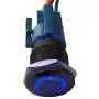 ESUPPORT 12V Car Vehicle Blue LED Light Main Beam Push Button Metal Toggle Switch Socket Plug Wire Latching 19mm Balck Shell
