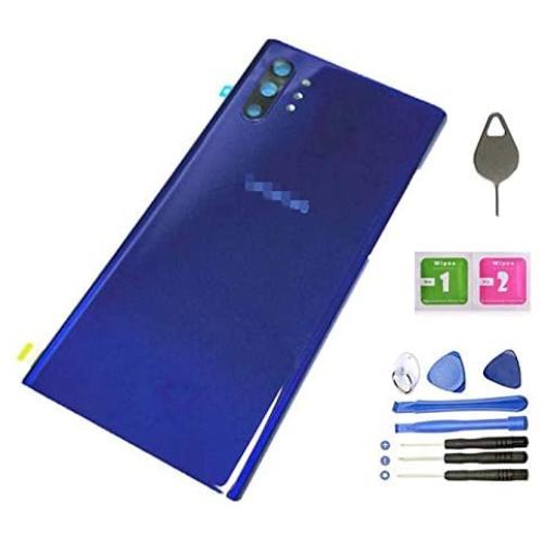 Galaxy Note 10+ Back Cover Glass Housing Door Replacement with Camera Lens Parts for Samsung Galaxy Note10+ Plus Note 10+ SM-N9750/DS +Tools + Eject Pin (Aura Blue)