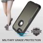 YOUMAKER Metallic Designed for iPhone 8 & iPhone 7, Full Body Rugged with Built-in Screen Protector Heavy Duty Protection Slim Fit Shockproof Cover for Apple iPhone 8 (2017) 4.7 Inch - Gun