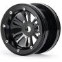 Que-T 4pcs/Set RC Beadlock Wheel Rims, 2.2'' Metal Wheel Hub for 1/10 Axial Wraith TRX4 D90 SCX10 Car (Black)