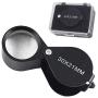 iKKEGOL Pocket Jewelry Loupe 30x 21mm Foldable Magnifying Jewelers Eye Glass Magnifier, Metal Body Black with Box