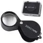 iKKEGOL Pocket Jewelry Loupe 30x 21mm Foldable Magnifying Jewelers Eye Glass Magnifier, Metal Body Black with Box