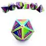 HAOMEJA Metal Dice DND 7 Set Dice Role Playing Dice D&D 7 Solid Dice for Dungeons and Dragons Pathfinder (Multicolor Green Purple Blue)