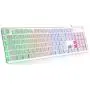 LANGTU Membrane Gaming Keyboard, Rainbow LED Backlit Quiet Keyboard for Office, USB Wired All-Metal Panel 25 Keys Anti-ghosting Computer Keyboard 104 Keys - L1 White/Silver LANGTU Membrane Gaming Keyboard, Rainbow LED Backlit Quiet Keyboard for Office, USB Wired All-Metal Panel 25 Keys Anti-ghosting Computer Keyboard 104 Keys - L1 White/Silver