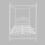 JURMERRY Full Size Metal Canopy Bed Frame with Ornate European Style Headboard & Footboard Sturdy Assembly All Parts Included (White, Full)