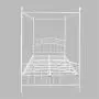 JURMERRY Full Size Metal Canopy Bed Frame with Ornate European Style Headboard & Footboard Sturdy Assembly All Parts Included (White, Full) JURMERRY Full Size Metal Canopy Bed Frame with Ornate European Style Headboard & Footboard Sturdy Assembly All Parts Included (White, Full)