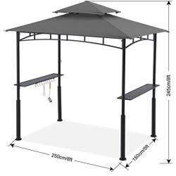 ABCCANOPY 8x 5 Grill Gazebo Double Tiered Outdoor BBQ Gazebo Canopy with LED Light (Dark Gray)