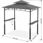 ABCCANOPY 8x 5 Grill Gazebo Double Tiered Outdoor BBQ Gazebo Canopy with LED Light (Dark Gray)
