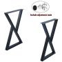 Weven Industrial Metal Modern 2 Pcs (H28'' x W17.5'') Furniture Legs Rustic Decory Triangle Shape Table Legs,Heavy Duty Metal Desk Legs,Dining Table Legs,DIY Cast Iron Bench Legs,Black