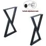 Weven Industrial Metal Modern 2 Pcs (H28'' x W17.5'') Furniture Legs Rustic Decory Triangle Shape Table Legs,Heavy Duty Metal Desk Legs,Dining Table Legs,DIY Cast Iron Bench Legs,Black