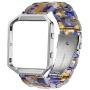 Ayeger Resin Band Compatible with Fitbit Blaze,Women Men Metal Frame Housing+ Resin Accessory Band Wristband Strap Blacelet for Fitbit Blaze Smart Wat